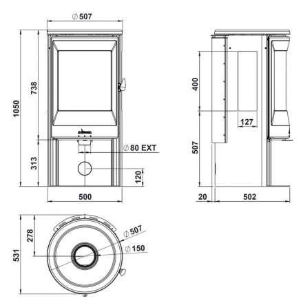 Купить Печь-камин Invicta Poele Neosen Etanche в интерьере чугунная в Витебске в Витебске