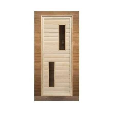 Дверь для бани липа с 2-мя стеклами (кор. хвоя) 1900x700 (без петель) купить в Витебске