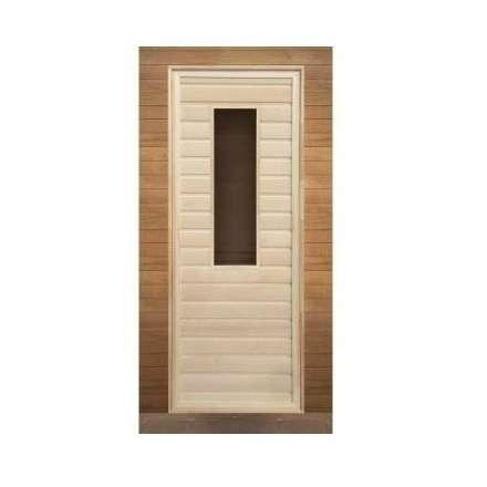 Дверь для бани липа прямоугольное стекло (кор. хвоя) 1900x700 (без петель) купить в Витебске