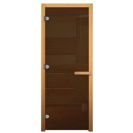 Дверь в баню стеклянная Везувий Бронза 1700x700 мм 716 GB Магнит ОСИНА (8 мм, 3 петли) купить в Витебске