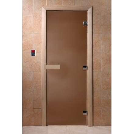Дверь для сауны Doorwood Теплая ночь 1900x700 (коробка листва, стекло 8 мм, 3 петли) купить в Витебске