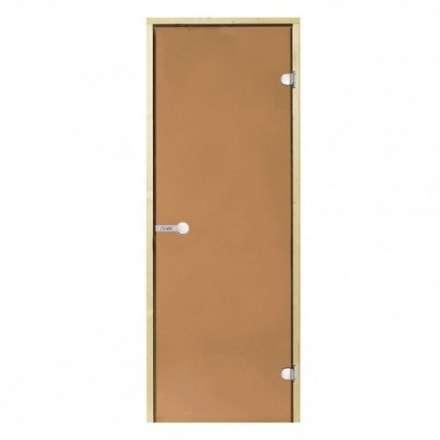 Дверь для бани стеклянная Harvia 7/19 коробка сосна, бронза в Витебске