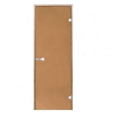 Дверь для бани стеклянная Harvia 7/19 коробка ольха, бронза в Витебске