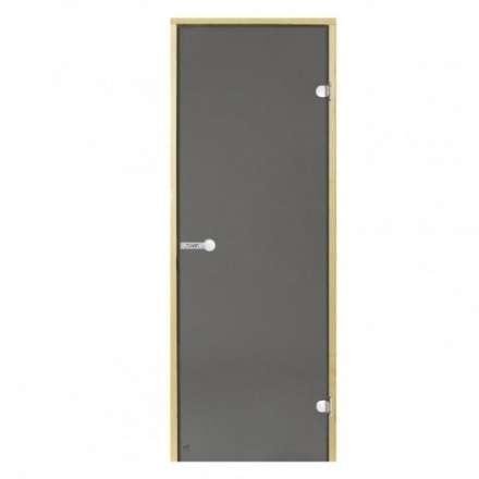 Дверь для бани стеклянная Harvia 7/19 коробка сосна, серая в Витебске