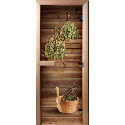Дверь для сауны Doorwood с фотопечатью A004 1900x700 в Витебске