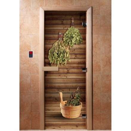 Дверь для сауны Doorwood с фотопечатью A004 1900x700 в Витебске