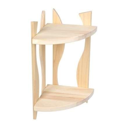 Полка угловая фигурная двухярусная 25х25х50 см из лиственных пород купить в Витебске