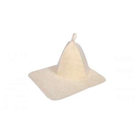 Набор из двух предметов (Шапка, коврик) белый 41217 в Витебске