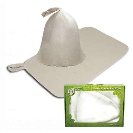 Набор из двух предметов (Шапка Классик, коврик белый) 41103 в Витебске