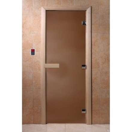 Дверь для бани Doorwood Теплая ночь 2100x700 (стекло 8 мм, 3 петли) в Витебске