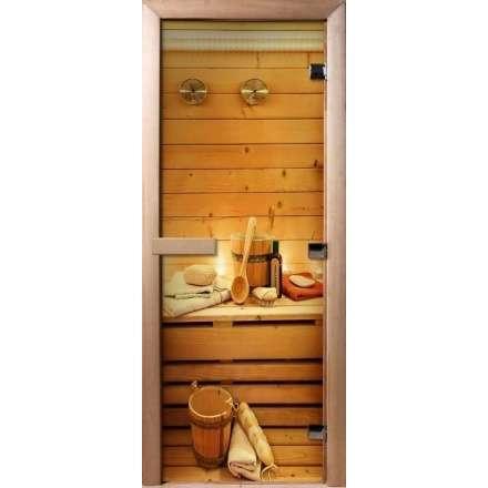 Дверь для сауны Doorwood с фотопечатью A033 1900x700 в Витебске