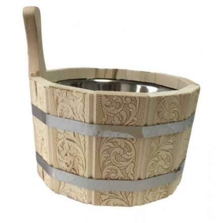 Ушат шайка 3л с нержавеющей вставкой (ЛТ-10) с тиснением Цветы купить в Витебске