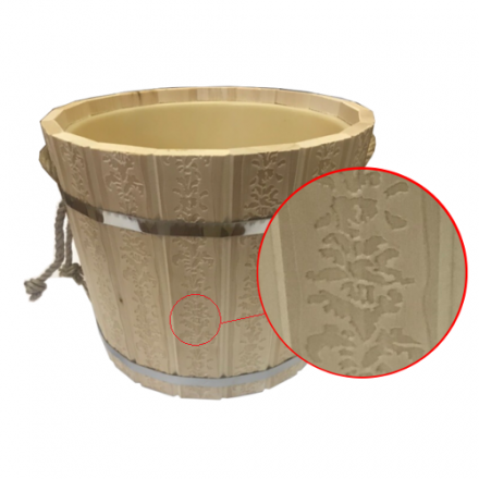 Запарник для бани 16л с пластиковым вкладышем ПЛ-43 с тиснением Цветы купить в Витебске