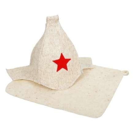 Набор из двух предметов (Шапка Будёновка белая, коврик) 41128 в Витебске