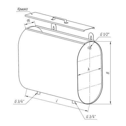 Бак Ferrum Комфорт для теплообменника горизонт. эллипс 95 л в Витебске