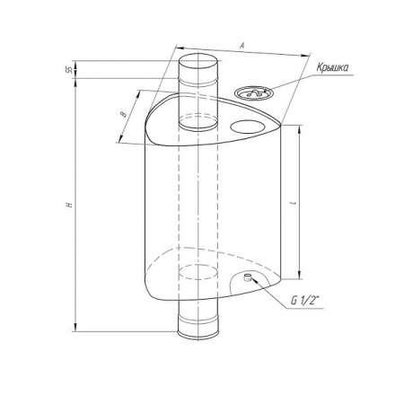 Бак Ferrum Комфорт треугольный на трубе 55 л в Витебске