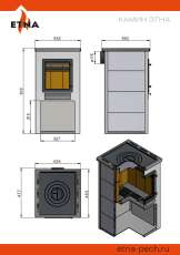 Недорогая печь-камин со стеклом ЭТНА (ДТ-4С) ? 115 мм для дома и дачи Амазонка бай фото в Витебске