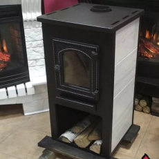 Недорогая печь-камин со стеклом ЭТНА (ДТ-4С) ? 115 мм для дома и дачи Амазонка бай фото в Витебске