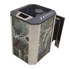 Печь Пегас 16 панорама в камне змеевик в Витебске