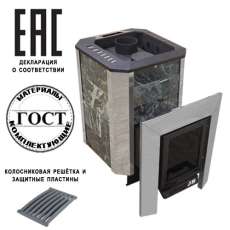 Печь Пегас 16 нерж со стеклом в камне змеевик в Витебске