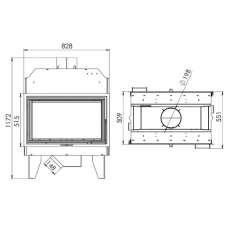 Топка каминная Мета-Бел ТКТ 10.0-05 (в модификации Аврора С2) в Витебске