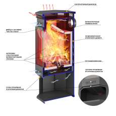 Печь-Камин ASTON 11кВт (180 м3) угловой в Витебске