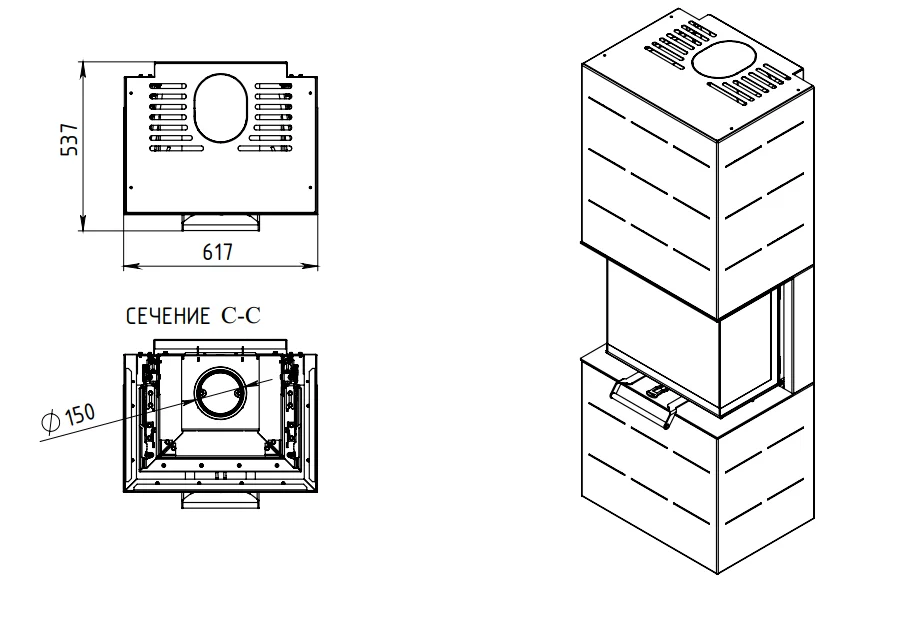 Печь-камин АОТ 7.0-01 в модификации Селена 7 в Витебске