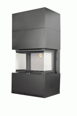 Камин Родос 800 ЧЕРНЫЙ шамот белый в Витебске