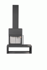 Камин МАДРИД на дровнике Гигант слева черный\белый шамот в Витебске