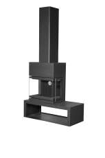 Камин МАДРИД на дровнике Гигант слева черный\белый шамот в Витебске