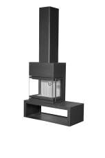 Камин МАДРИД на дровнике Гигант слева черный\белый шамот в Витебске