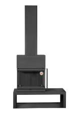 Камин МАДРИД на дровнике Гигант слева черный\белый шамот в Витебске