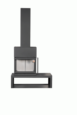 Камин МАДРИД на дровнике Гигант слева черный\белый шамот в Витебске