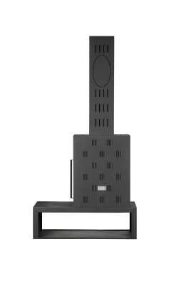 Камин МАДРИД на дровнике Гигант слева черный\белый шамот в Витебске