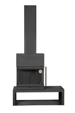 Камин МАДРИД на дровнике Гигант слева черный\белый шамот в Витебске