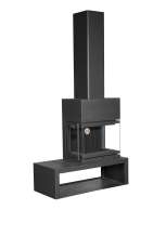 Камин МАДРИД на дровнике Гигант справа черный\белый шамот в Витебске