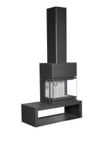 Камин МАДРИД на дровнике Гигант справа черный\белый шамот в Витебске