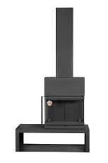 Камин МАДРИД на дровнике Гигант справа черный\белый шамот в Витебске