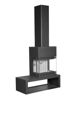 Камин МАДРИД на дровнике Гигант справа черный\белый шамот в Витебске