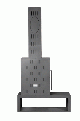 Камин МАДРИД на дровнике Гигант справа черный\белый шамот в Витебске