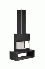 Камин МАДРИД на дровнике Гигант центральный черный\белый шамот в Витебске