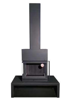 Камин МАДРИД на дровнике Гигант центральный черный\белый шамот в Витебске