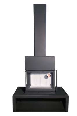 Камин МАДРИД на дровнике Гигант центральный черный\белый шамот в Витебске