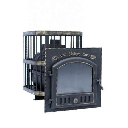 Печь банная Сибирь-24 с каминной дверцей Сибирь (545х545) в Витебске