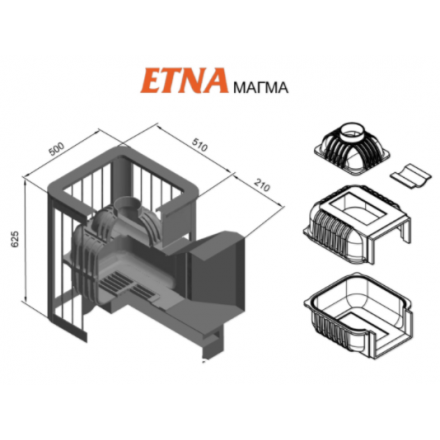 Печь для бани Этна Магма 18 (Панорама) в Витебске