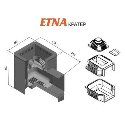 Печь для бани Этна Кратер 18 (ДТ-4С) в Витебске