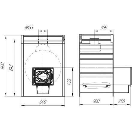 Печь для бани Добросталь Жара-люкс 30 чугунная дверка в Витебске