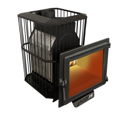 Банная печь Пегас 16 панорама нерж сетка фото в Витебске