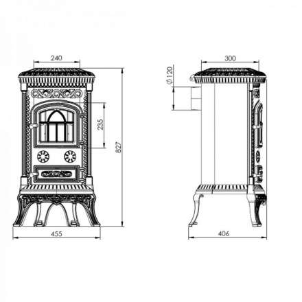 Купить Печь-камин Печь-камин NORDflam Plato чугун в Витебске Амазонка бай фото в Витебске