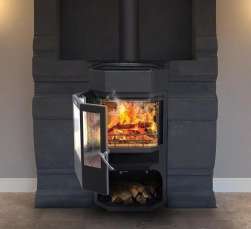 Недорогой камин с отделкой шамотом Сибирь 12 фото в Витебске